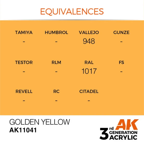 5568302747-1 AK Interactive - Golden Yellow 17ml - AK11041