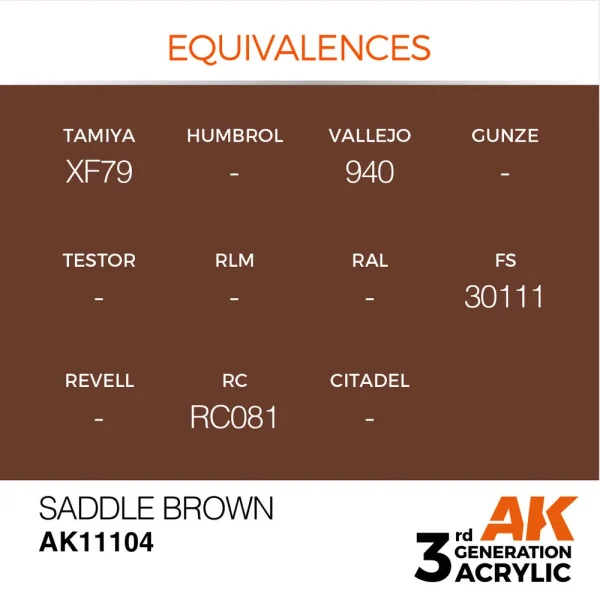 5568303379-1 AK Interactive - Saddle Brown 17ml - AK11104