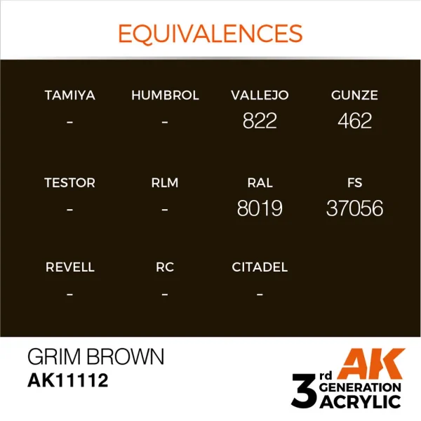 AK Interactive - Grim Brown 17ml - AK11112