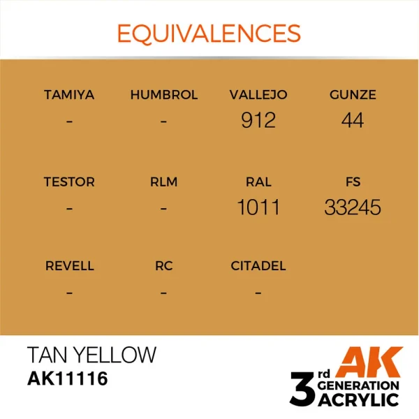 5568303492-1 AK Interactive - Tan Yellow 17ml - AK11116