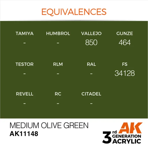 5568303812-1 AK Interactive - Medium Olive Green 17ml - AK11148