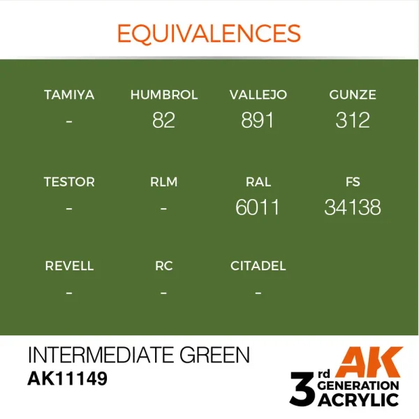 5568303829-1 AK Interactive - Intermediate Green 17ml - AK11149