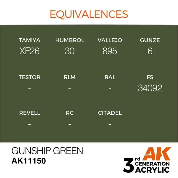 5568303836-1 AK Interactive - Gunship Green 17ml - AK11150