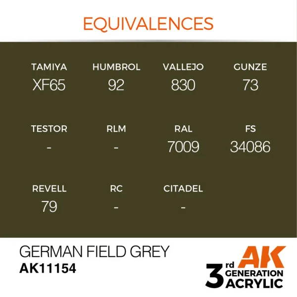 5568303874-1 AK Interactive - German Field Grey 17ml - AK11154
