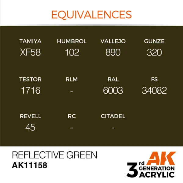5568303911-1 AK Interactive - Reflective Green 17ml - AK11158