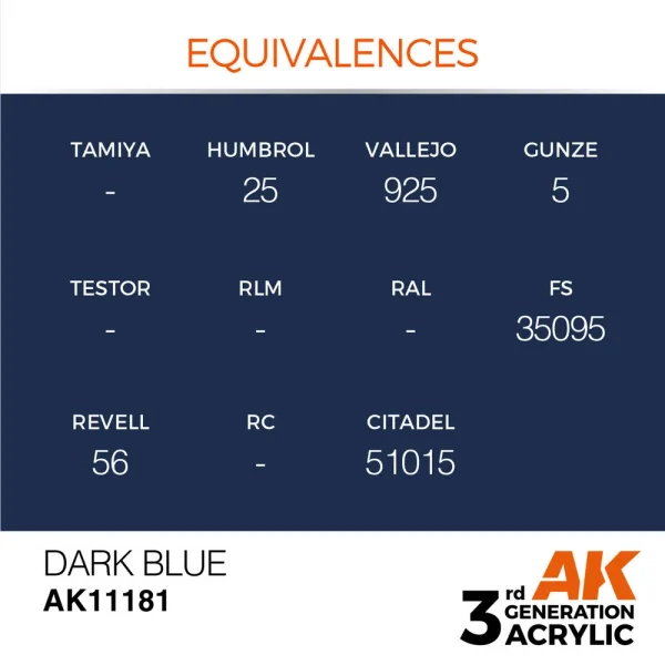 5568304147-1 AK Interactive - Dark Blue 17ml - AK11181