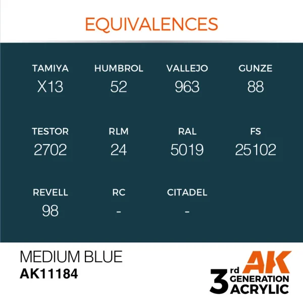 5568304178-1 AK Interactive - Medium Blue 17ml - AK11184