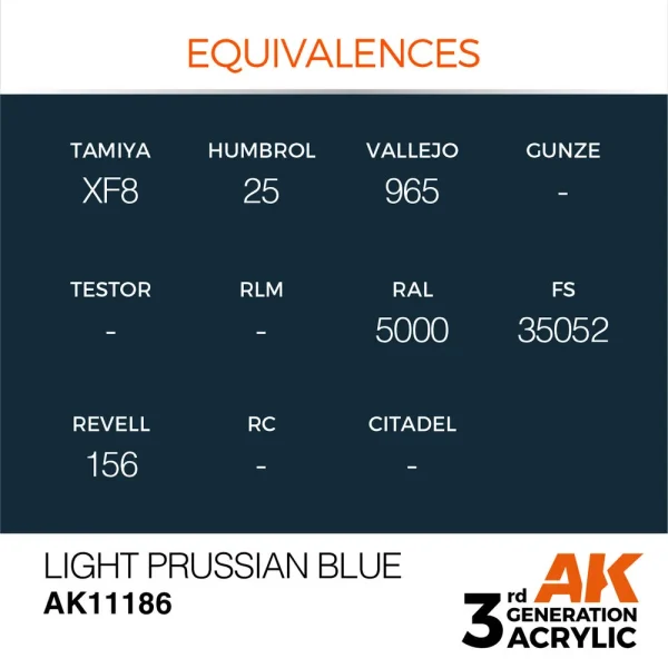 5568304192-1 AK Interactive - Light Prussian Blue 17ml - AK11186