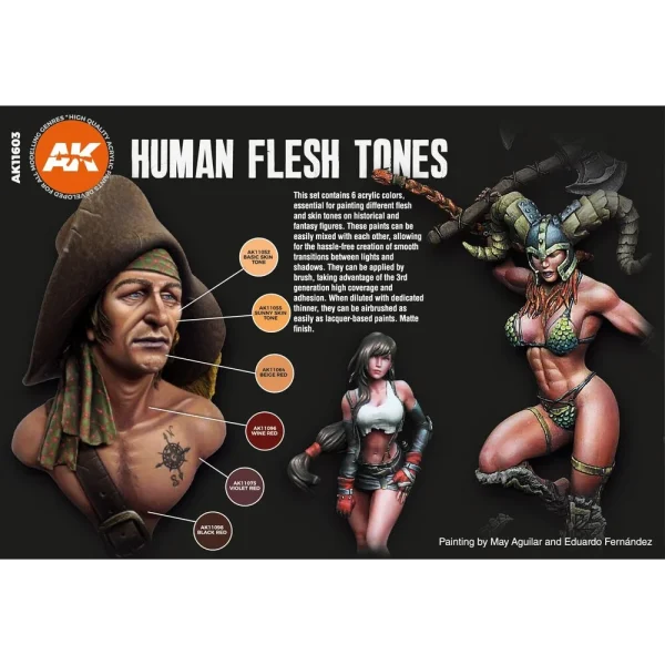 5568307360-1 AK Interactive - HUMAN FLESH TONES - AK11603
