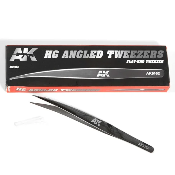 AK Interactive - HG ANGLED TWEEZERS 02 (FLAT-END) - AK9162