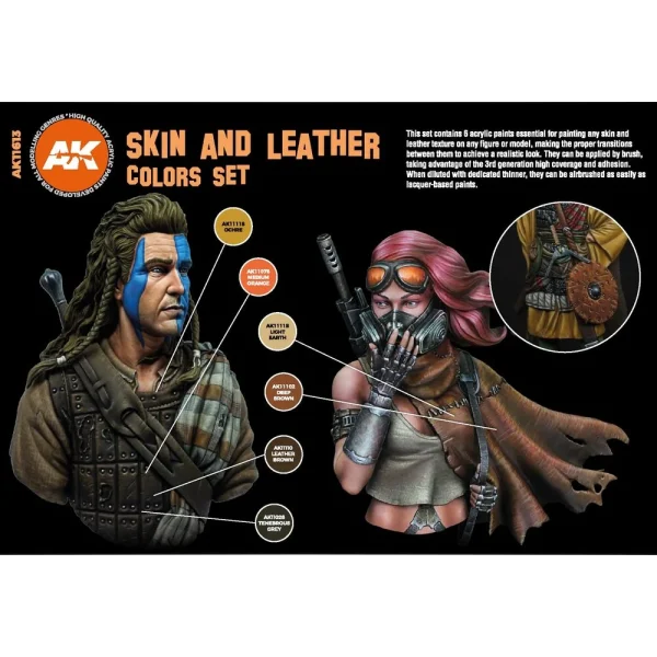 5568308206-1 AK Interactive - SKIN AND LEATHER COLORS SET - AK11613
