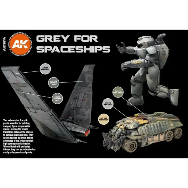 AK Interactive - GREY FOR SPACESHIPS SET - AK11614