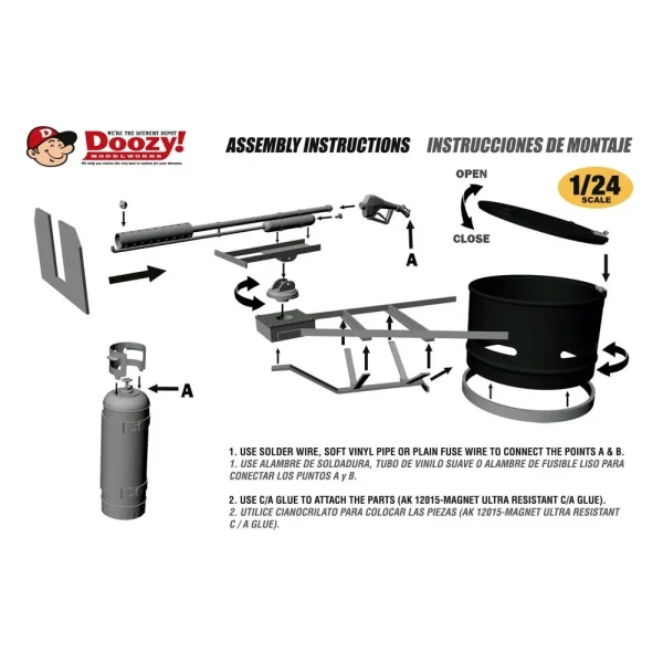 5568308350-1 AK Interactive - UNIVERSAL STEEL DRUM HATCH WITH FLAMETHROWER MOUNT / LANZALLAMAS POST APOCALÍPTICO CON MONTURA DE TAMBOR - DZ032