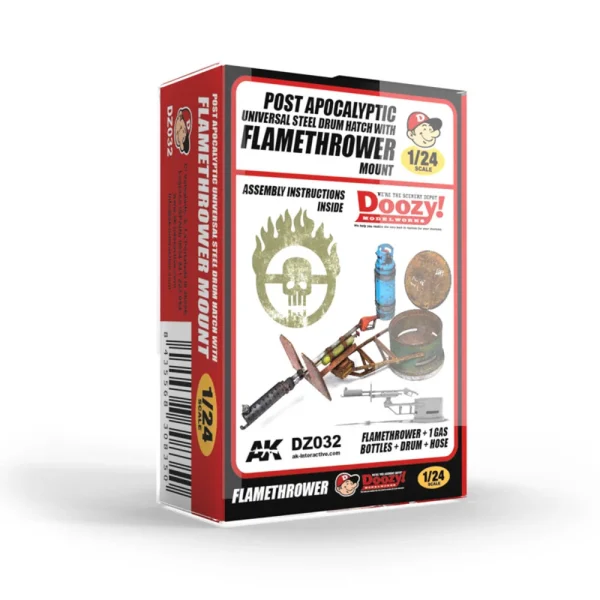 5568308350 AK Interactive – UNIVERSAL STEEL DRUM HATCH WITH FLAMETHROWER MOUNT / LANZALLAMAS POST APOCALÍPTICO CON MONTURA DE TAMBOR – DZ032 - AK Interactive - Ludik Vault