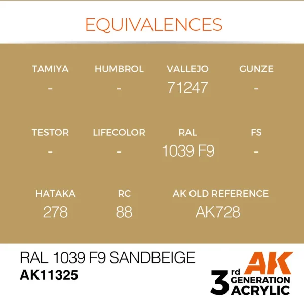 AK Interactive - RAL 1039 F9 Sandbeige - AK11325