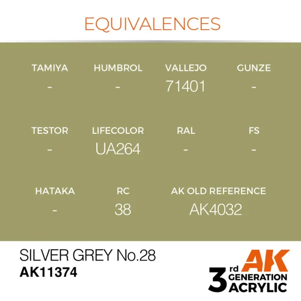 AK Interactive - Silver Grey No.28 - AK11374