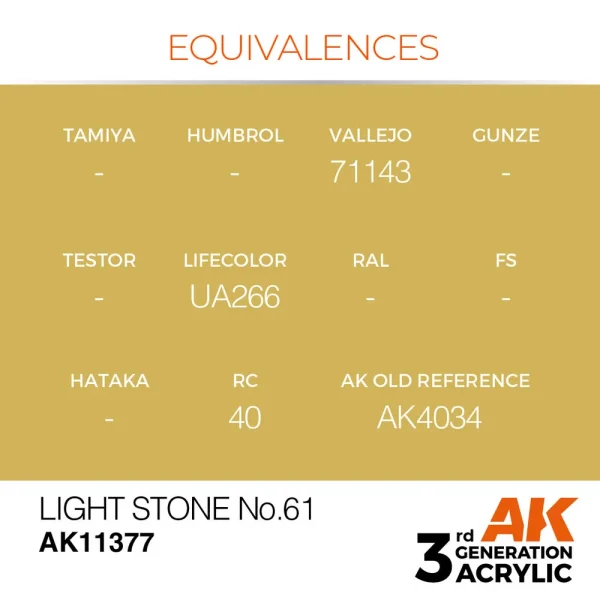 5568310407-1 AK Interactive - Light Stone No.61 - AK11377
