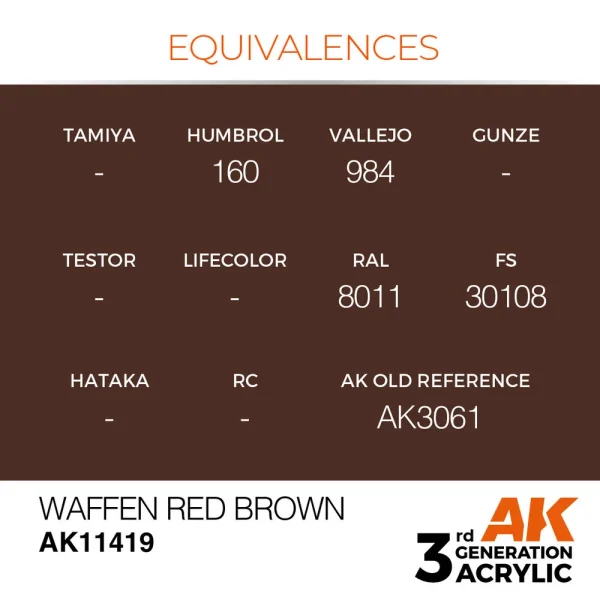 5568310858-1 AK Interactive - Waffen Red Brown - AK11419