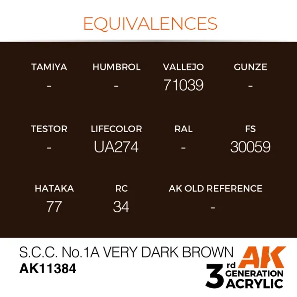 AK Interactive - S.C.C. No.1A Very Dark Brown - AK11384