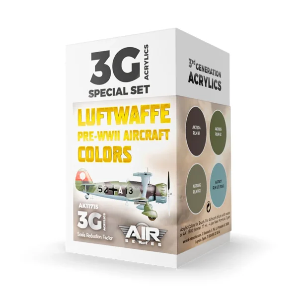 5568314146 AK Interactive – Luftwaffe Pre-WWII Aircraft Colors SET 3G – AK11715 - AK Interactive - Ludik Vault