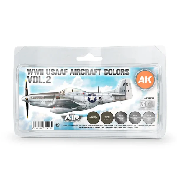 5568314160 AK Interactive – WWII USAAF Aircraft Colors Vol.2 SET 3G – AK11733 - AK Interactive - Ludik Vault