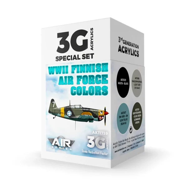 AK Interactive – WWII Finnish Air Force Colors SET 3G – AK11739 - AK Interactive - Ludik Vault