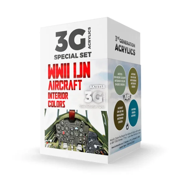 AK Interactive – WWII IJN Aircraft Interior Colors SET 3G – AK11738 - AK Interactive - Ludik Vault
