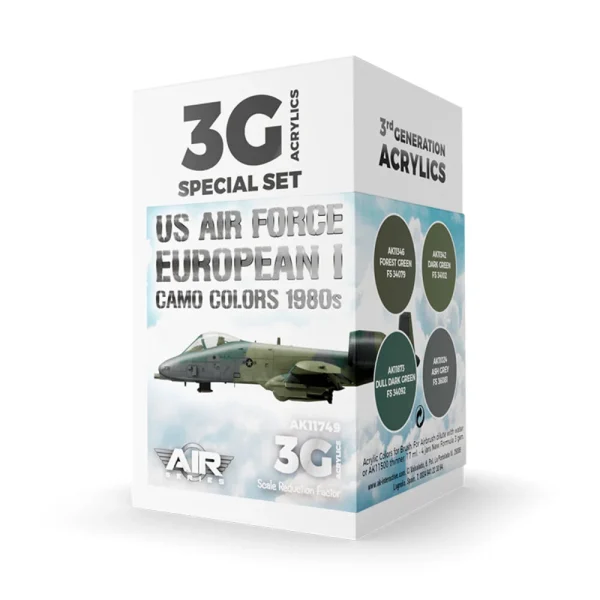 AK Interactive – US Air Force European I Camo Colors 1980s SET 3G – AK11749 - AK Interactive - Ludik Vault