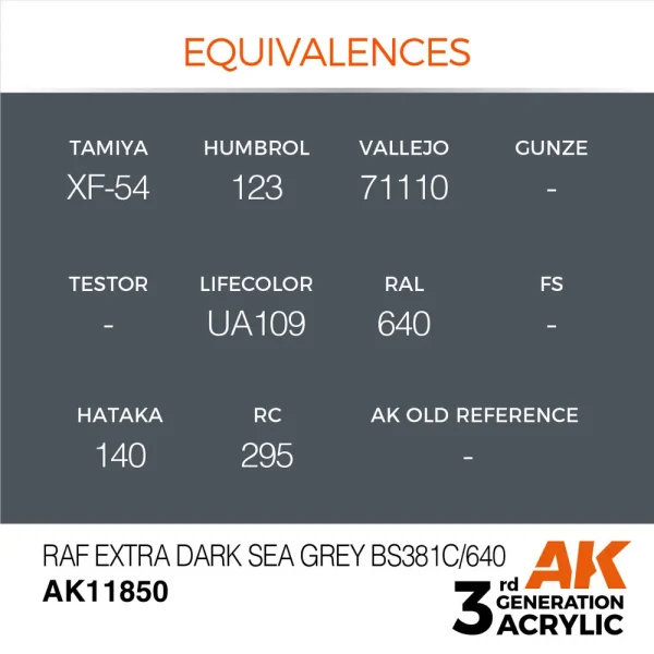 5568315143-1 AK Interactive - RAF Extra Dark Sea Grey BS381C/640 - AK11850