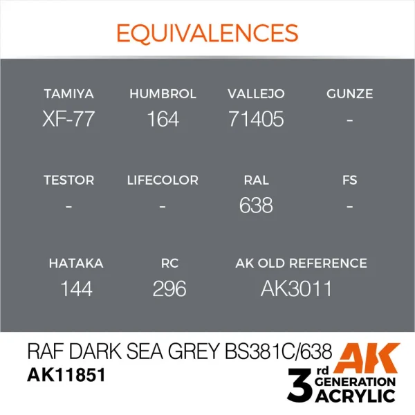 5568315150-1 AK Interactive - RAF Dark Sea Grey BS381C/638 - AK11851