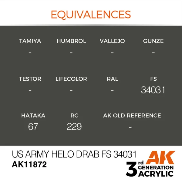 5568315365-1 AK Interactive - US Army Helo Drab FS 34031 - AK11872