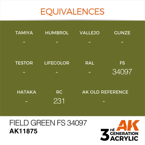 5568315396-1 AK Interactive - Field Green FS 34097 - AK11875