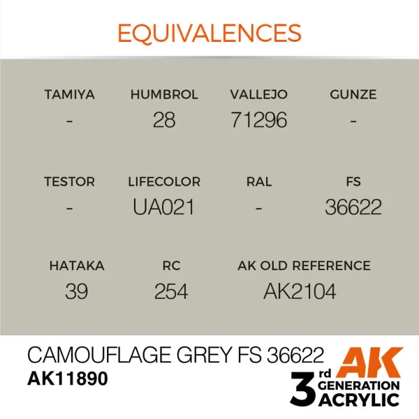 5568315549-1 AK Interactive - Camouflage Grey FS 36622 - AK11890