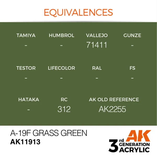 AK Interactive - A-19f Grass Green - AK11913