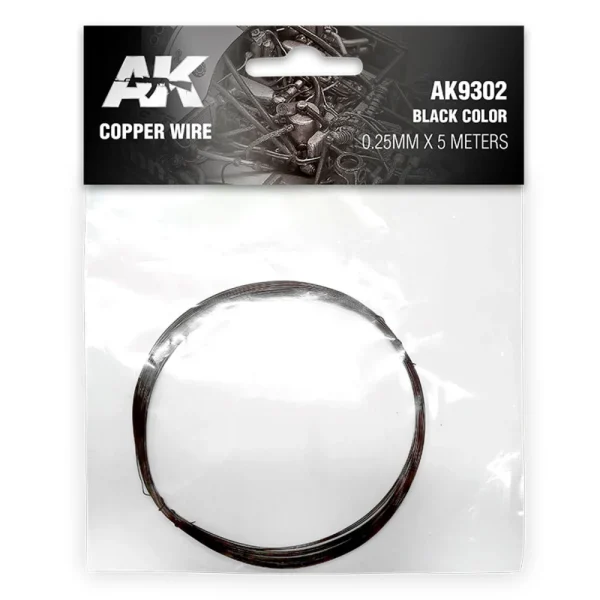 5568326699 AK Interactive – Copper Wire 0.25mm x 5 meters BLACK COLOR – AK9302 - AK Interactive - Ludik Vault