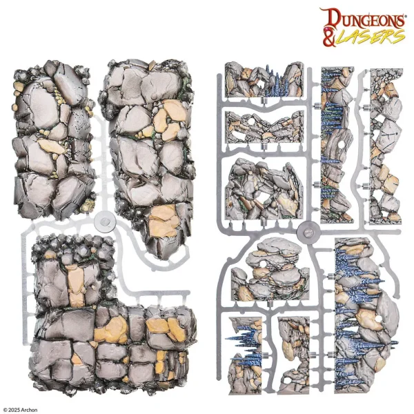 1397102061-4 Archon Studio - Dungeons & Lasers - ROCKY CAVES: PRE-PAINTED