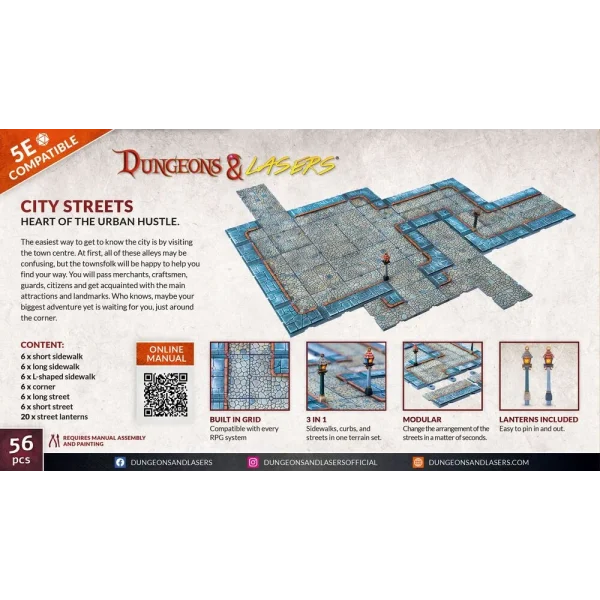 1414673499-6 Archon Studio - Dungeons & Lasers - Expansion Set: CITY STREETS