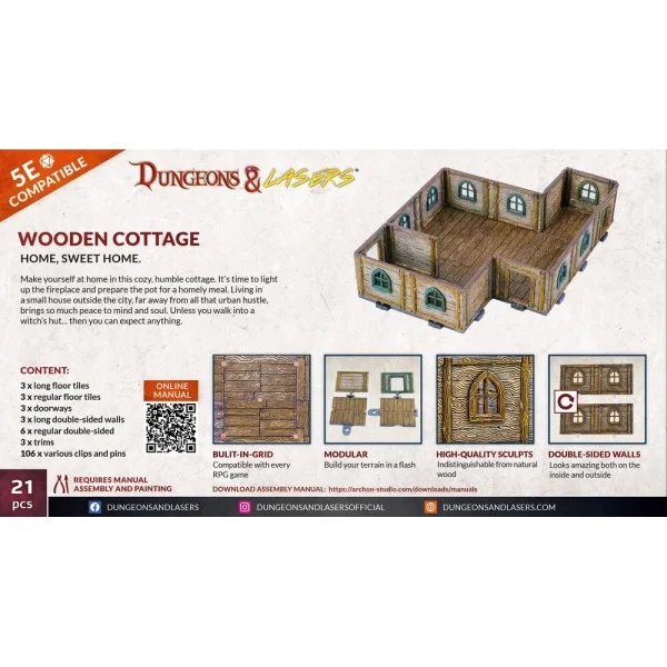 1414673505-5 Archon Studio - Dungeons & Lasers - Expansion Set: WOODEN COTTAGE
