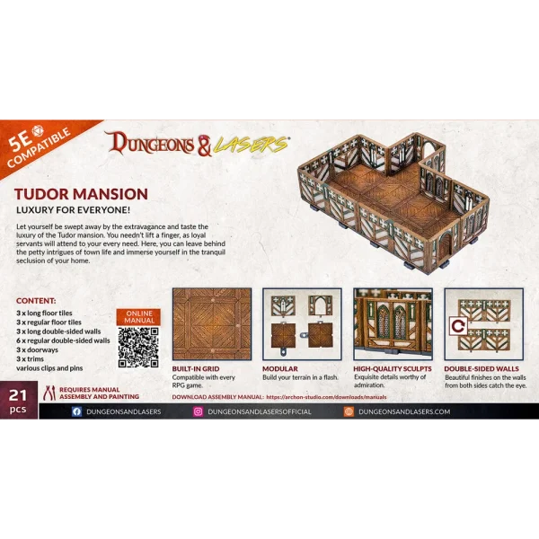 1414673710-5 Archon Studio - Dungeons & Lasers - Expansion Set: TUDOR MANSION