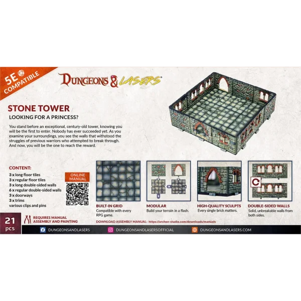 1414673727-5 Archon Studio - Dungeons & Lasers - Expansion Set: STONE TOWER