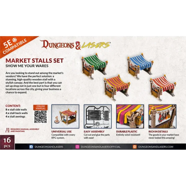 1414673741-5 Archon Studio - Dungeons & Lasers - Expansion Set: MARKET STALLS SET