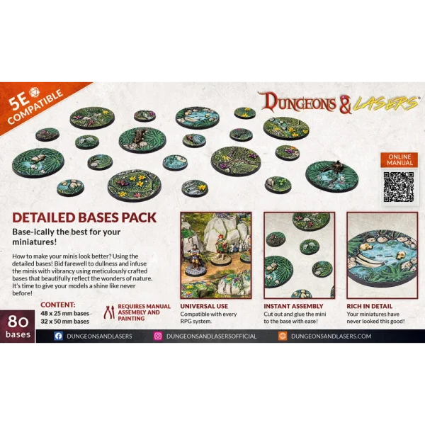 1414674212-5 Archon Studio - Dungeons & Lasers - Miniatures: DETAILED BASES PACK