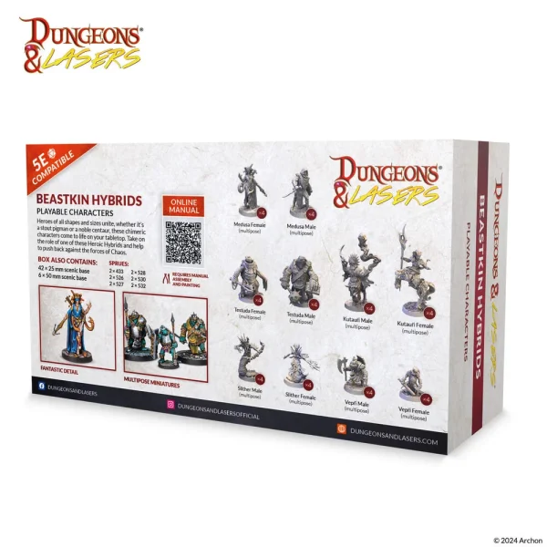 Archon Studio - Dungeons & Lasers - Miniatures:  BEASTKIN HYBRIDS: PLAYABLE CHARACTERS