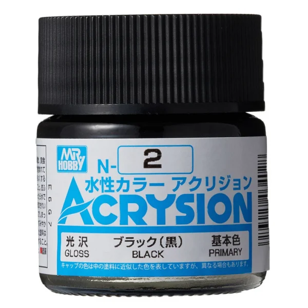 Mr Hobby – Acrysion (10 ml) Black – N-002 - Mr Hobby - Ludik Vault