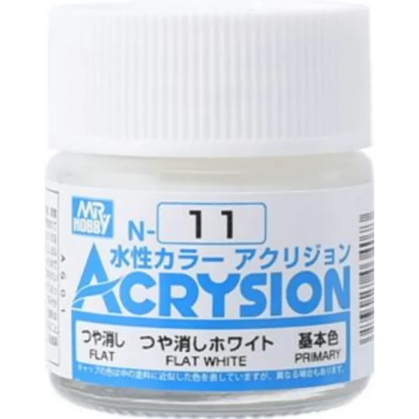 Mr Hobby – Acrysion (10 ml) Flat White – N-011 - Mr Hobby - Ludik Vault