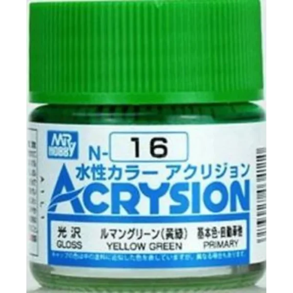 3028034110 Mr Hobby – Acrysion (10 ml) Yellow Green – N-016 - Mr Hobby - Ludik Vault