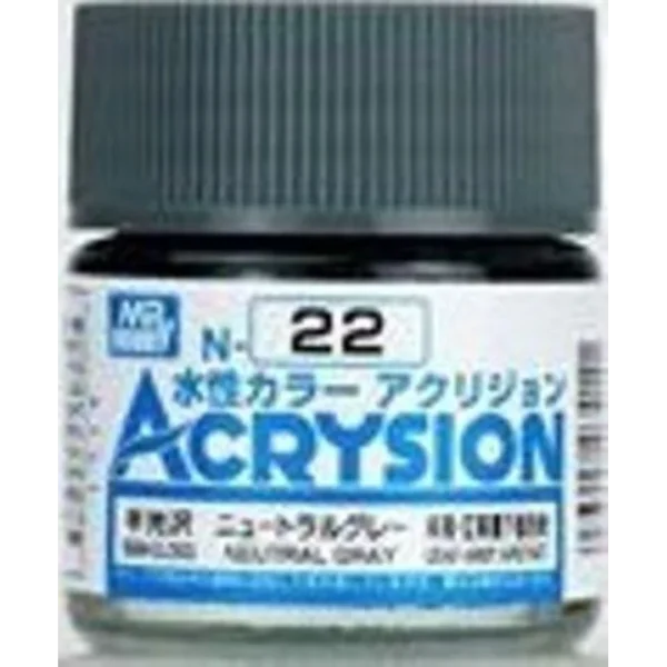 Mr Hobby – Acrysion (10 ml) Neutral Gray – N-022 - Mr Hobby - Ludik Vault