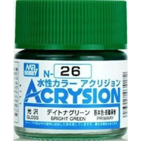 3028034172 Mr Hobby – Acrysion (10 ml) Bright Green – N-026 - Mr Hobby - Ludik Vault
