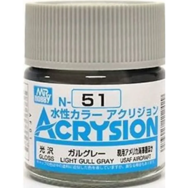 Mr Hobby – Acrysion (10 ml) Light Gull Gray – N-051 - Mr Hobby - Ludik Vault
