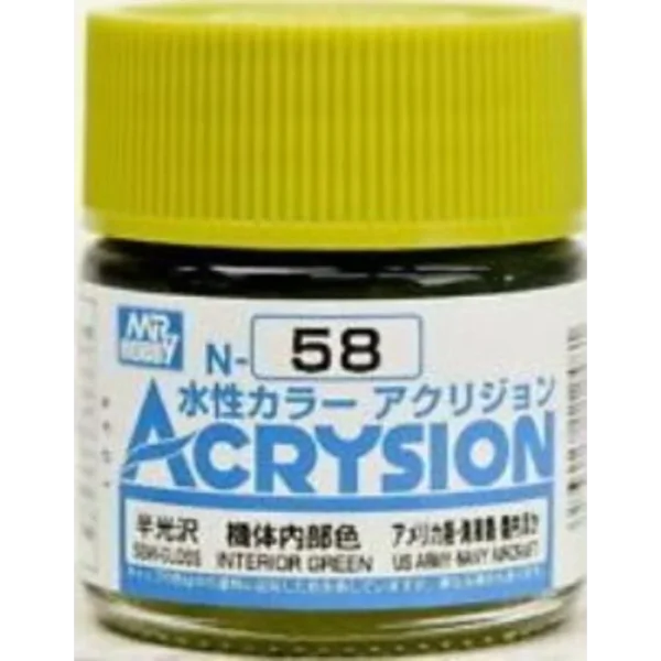 Mr Hobby – Acrysion (10 ml) Interior Green – N-058 - Mr Hobby - Ludik Vault